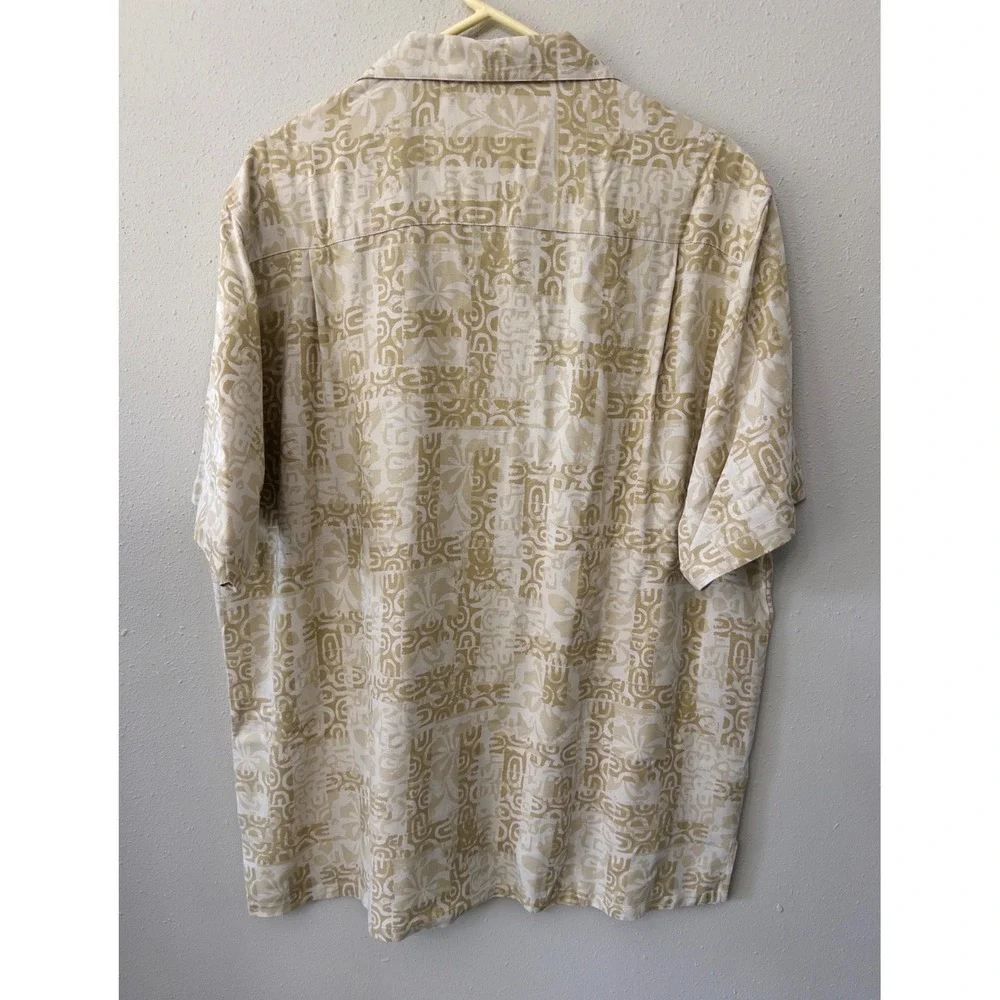 Island Republic Mens sz XL Silk Rayon‎ Blend Camp Shirt Tribal resortwear beach